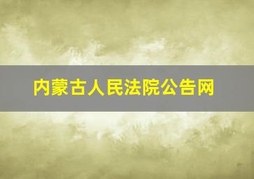 内蒙古人民法院公告网