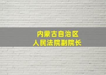 内蒙古自治区人民法院副院长