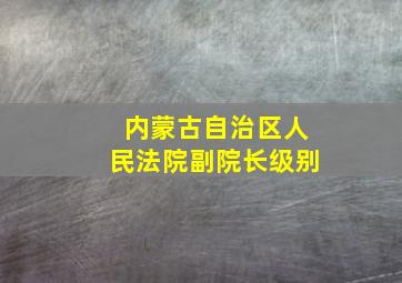 内蒙古自治区人民法院副院长级别