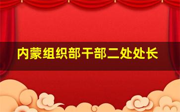 内蒙组织部干部二处处长