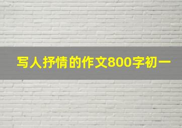 写人抒情的作文800字初一