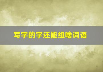 写字的字还能组啥词语