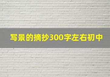 写景的摘抄300字左右初中