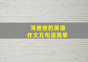 写爸爸的英语作文五句话简单