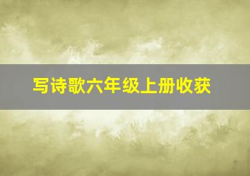 写诗歌六年级上册收获