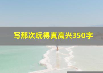 写那次玩得真高兴350字