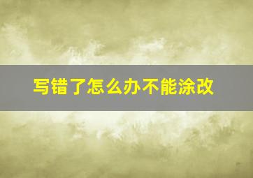 写错了怎么办不能涂改