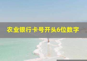 农业银行卡号开头6位数字