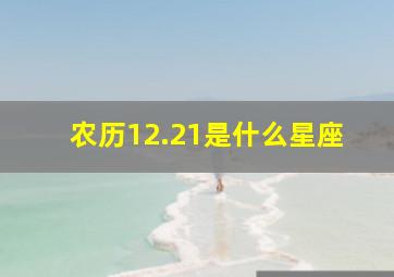 农历12.21是什么星座