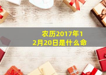 农历2017年12月20日是什么命