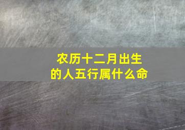 农历十二月出生的人五行属什么命