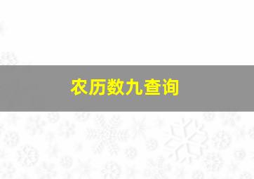 农历数九查询