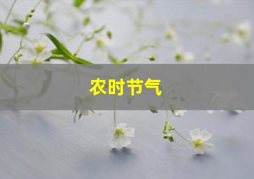 农时节气