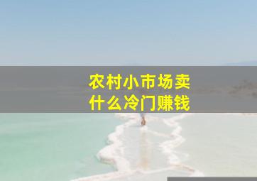 农村小市场卖什么冷门赚钱