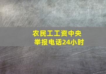 农民工工资中央举报电话24小时