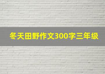 冬天田野作文300字三年级