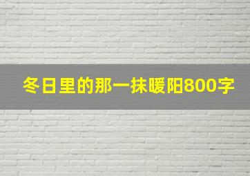 冬日里的那一抹暖阳800字