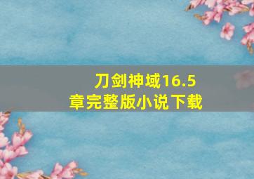 刀剑神域16.5章完整版小说下载