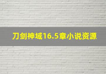 刀剑神域16.5章小说资源