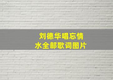 刘德华唱忘情水全部歌词图片