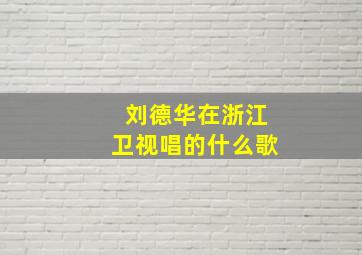 刘德华在浙江卫视唱的什么歌