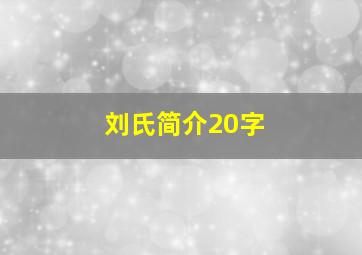 刘氏简介20字