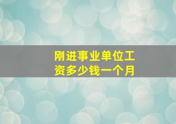 刚进事业单位工资多少钱一个月