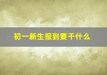 初一新生报到要干什么