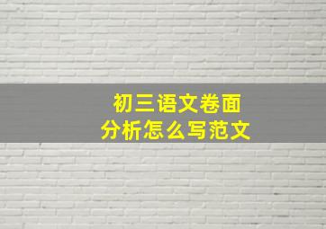 初三语文卷面分析怎么写范文