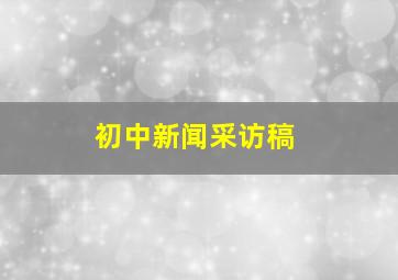 初中新闻采访稿