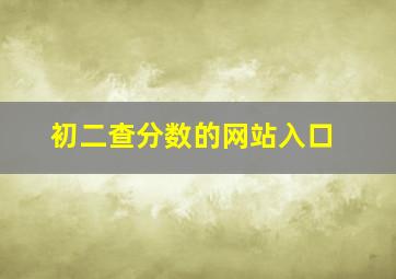 初二查分数的网站入口