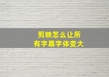 剪映怎么让所有字幕字体变大