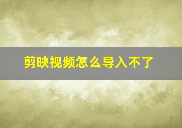 剪映视频怎么导入不了