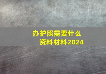 办护照需要什么资料材料2024