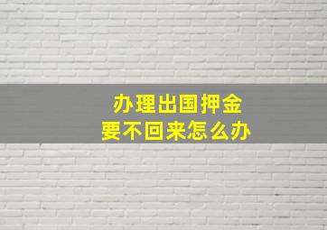 办理出国押金要不回来怎么办