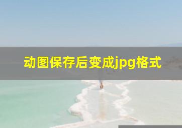 动图保存后变成jpg格式