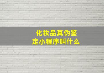 化妆品真伪鉴定小程序叫什么