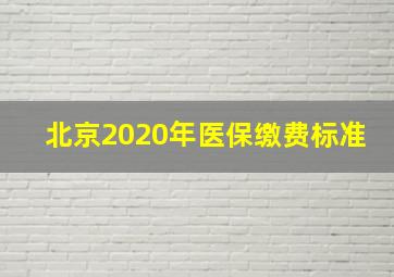 北京2020年医保缴费标准