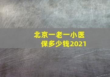 北京一老一小医保多少钱2021