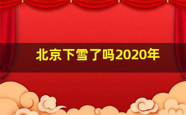 北京下雪了吗2020年