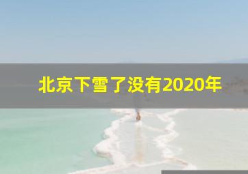 北京下雪了没有2020年