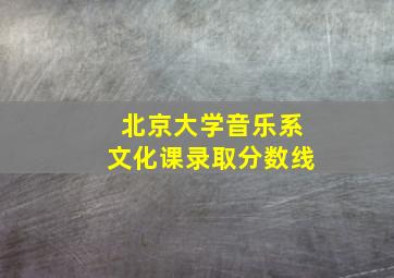 北京大学音乐系文化课录取分数线