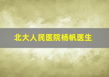 北大人民医院杨帆医生