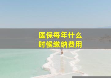 医保每年什么时候缴纳费用