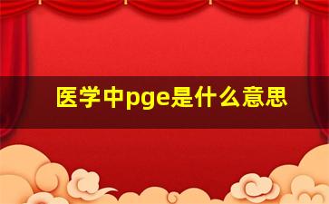 医学中pge是什么意思