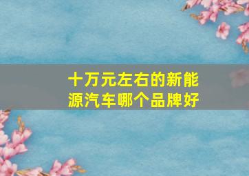 十万元左右的新能源汽车哪个品牌好