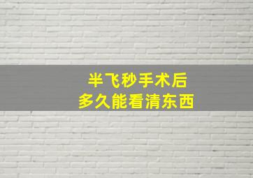 半飞秒手术后多久能看清东西