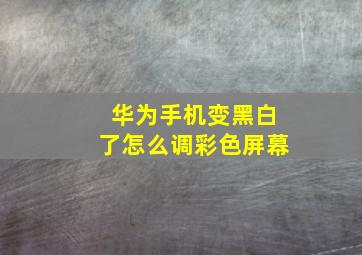 华为手机变黑白了怎么调彩色屏幕