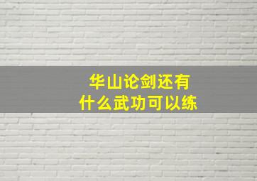 华山论剑还有什么武功可以练