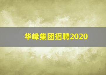 华峰集团招聘2020